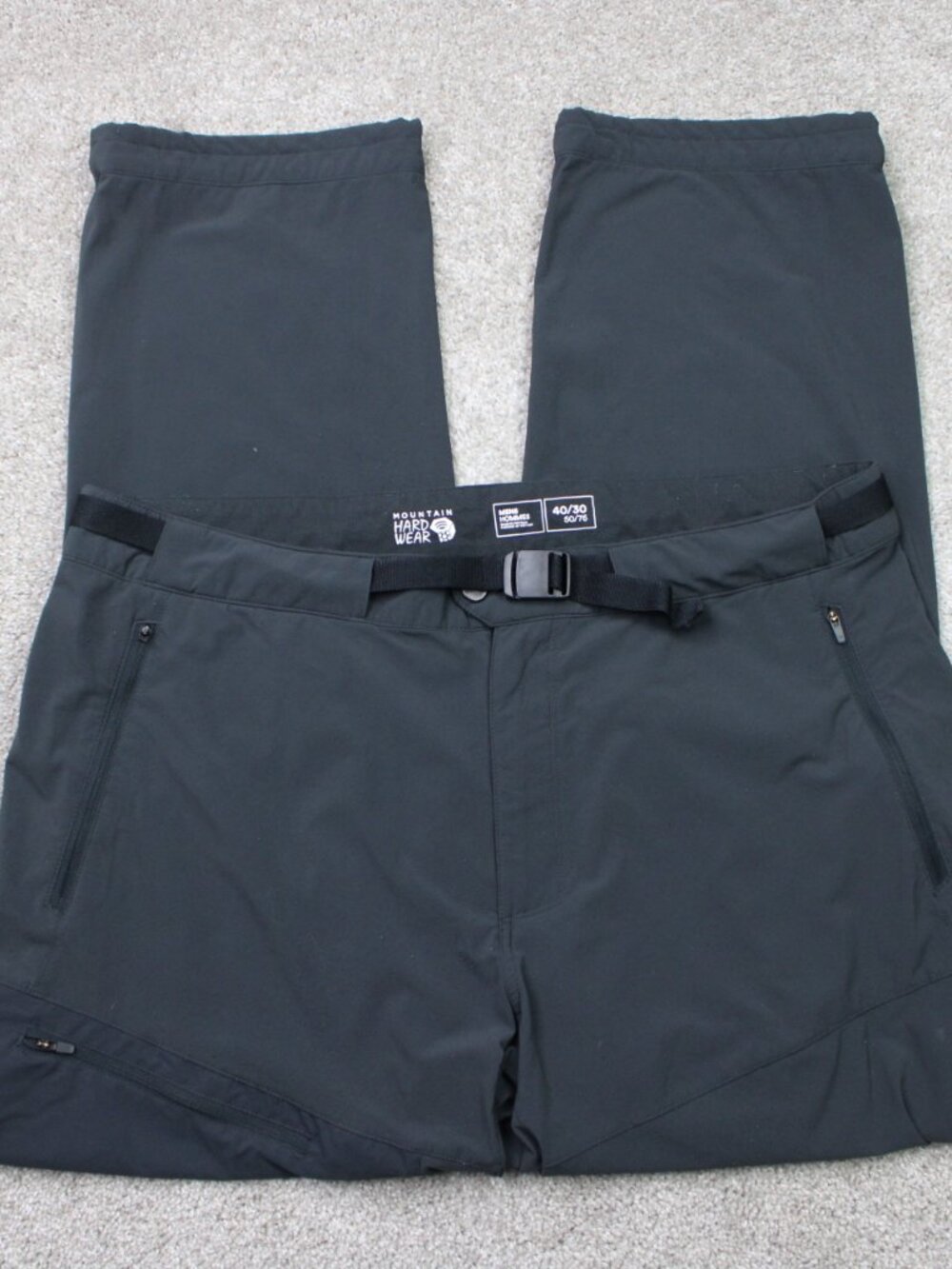 Mountain Hardwear Pants Men 40x30 Gray Chockstone 2 Belted Cargo Stretch Hiking